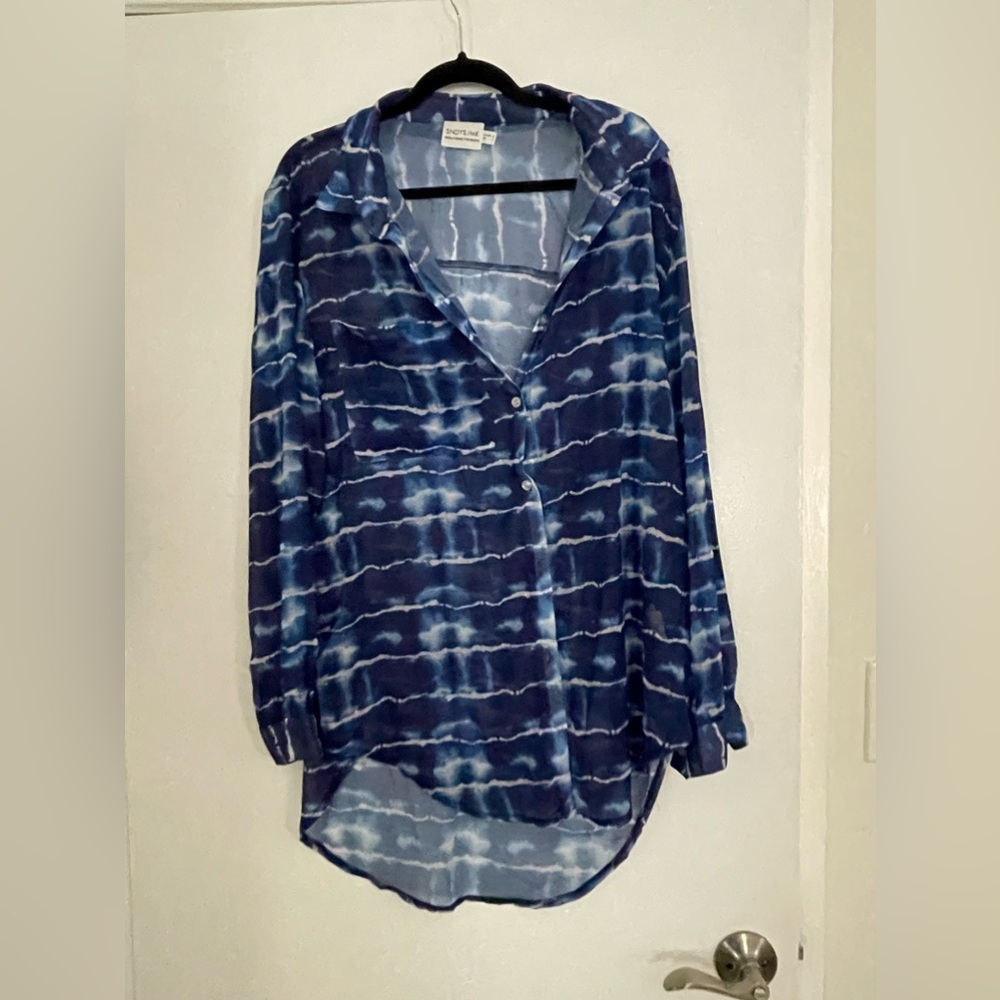 Molly King x SNDYS tie dye button down shirt